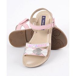 Pine Kids Party Wear Sandals Sequin & Cutwork Detail - Pink