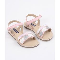 Pine Kids Party Wear Sandals Sequin & Cutwork Detail - Pink
