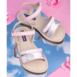 Pine Kids Party Wear Sandals Sequin & Cutwork Detail - Pink