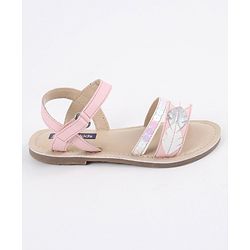 Pine Kids Party Wear Sandals Sequin & Cutwork Detail - Pink