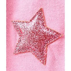 Pine Kids Short Sleeves Biowash Top Star Patch - Pink