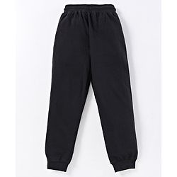 Pine Kids Full Length Organic Cotton Bio Wash  Lounge Pant Rose Embroidery - Black