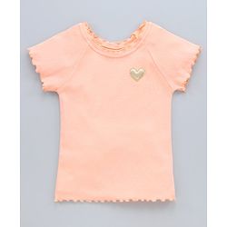 Pine Kids Half Sleeves Top - Peach