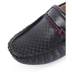 Pine Kids Round Toe Party Wear Loafers with Cushioned Footbed - Black