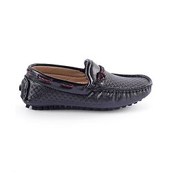 Pine Kids Round Toe Party Wear Loafers with Cushioned Footbed - Black