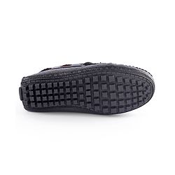 Pine Kids Round Toe Party Wear Loafers with Cushioned Footbed - Black