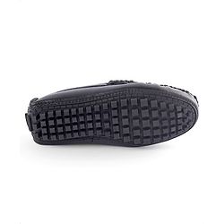Pine Kids Round Toe Solid Party Wear Loafers with Cushioned Footbed - Black