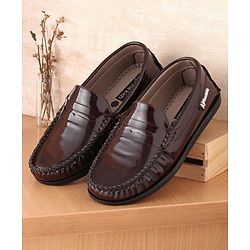 Pine Kids Round Toe Party Wear Loafers with Cushioned Footbed - Tan