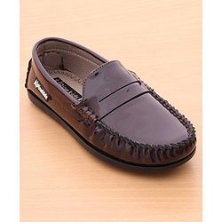 Pine Kids Round Toe Party Wear Loafers with Cushioned Footbed - Tan