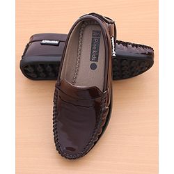 Pine Kids Round Toe Party Wear Loafers with Cushioned Footbed - Tan