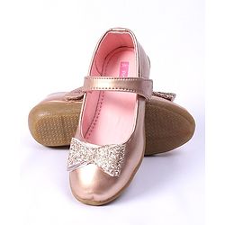 Pine Kids Party Wear Belly Shoes Bow Applique - Pink