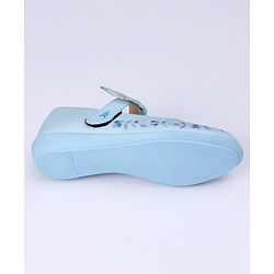 Pine Kids Party Wear Belly Shoes Bow Applique - Sky Blue