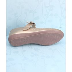 Pine Kids Party Wear Belly Shoes Bow Applique - Sky Blue