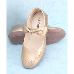 Pine Kids Party Wear Belly Shoes Bow Applique - Sky Blue