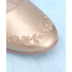 Pine Kids Party Wear Belly Shoes Bow Applique - Sky Blue