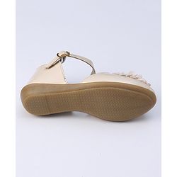 Pine Kids Belly Shoes Floral Applique - Golden
