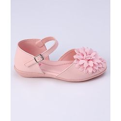 Pine Kids Belly Shoes Floral Applique - Golden