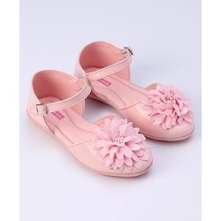 Pine Kids Belly Shoes Floral Applique - Golden