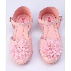 Pine Kids Belly Shoes Floral Applique - Golden