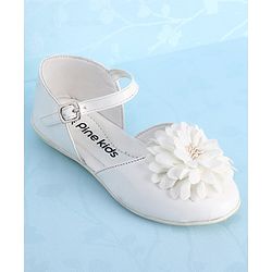 Pine Kids Belly Shoes Floral Applique - Golden