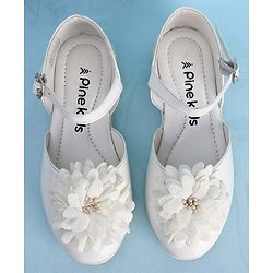 Pine Kids Belly Shoes Floral Applique - Golden