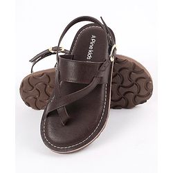 Pine Kids Ethnic Wear Sandals - Dark Brown
