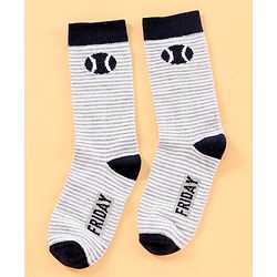 Pine Kids Mid Calf Length Anti-Microbial Socks Pack Of 6 - Blue Grey