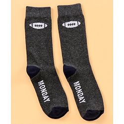 Pine Kids Mid Calf Length Anti-Microbial Socks Pack Of 6 - Blue Grey