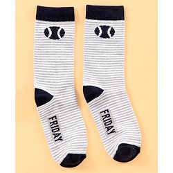 Pine Kids Mid Calf Length Anti-Microbial Socks Pack Of 6 - Blue Grey