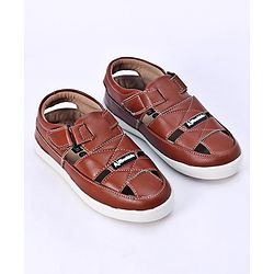 Pine Kids Velcro Closure Sandals - Brown