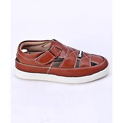 Pine Kids Velcro Closure Sandals - Brown