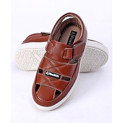 Pine Kids Velcro Closure Sandals - Brown