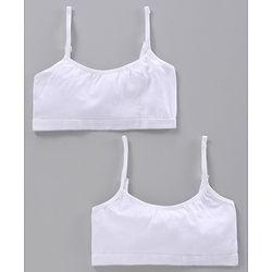 Pine Kids Antimicrobial & Biowash Bralette Pack of 2 - White