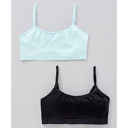 Pine Kids Singlet Anti Microbial & Biowashed Bralettes Pack of 2 - Black Blue