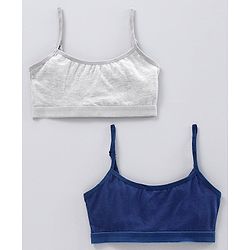 Pine Kids Singlet Anti Microbial & Biowashed Bralettes Pack of 2 - Grey Blue