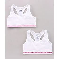 Pine Kids Anti Microbial & Bio Wash Bras Pack of 2 - White