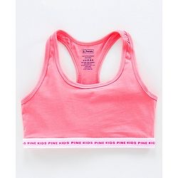 Pine Kids Anti Microbial & Biowashed Bralettes Striped Pack of 2 - Salmon Rose