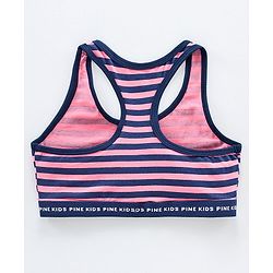 Pine Kids Anti Microbial & Biowashed Bralettes Striped Pack of 2 - Salmon Rose
