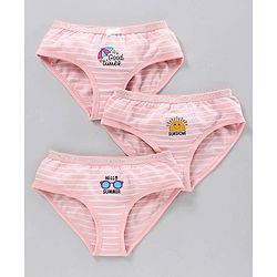 Pine Kids Anti microbial & Bio wash Panties Pack of 3 - Pink