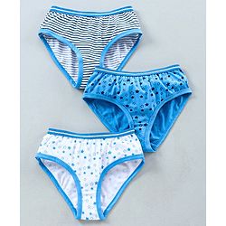 Pine Kids Anti Microbial & Biowashed Panties Pack of 3 - Blue White