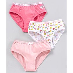 Pine Kids Anti Microbial & Biowashed Panties Pack of 3 - Pink White