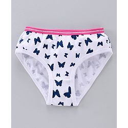 Pine Kids Anti Microbial & Bio Wash Hipster Panties Butterfly Print Pack of 3 - White Rose Pink