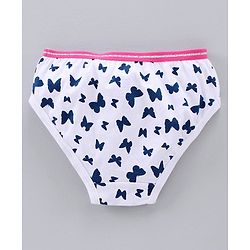 Pine Kids Anti Microbial & Bio Wash Hipster Panties Butterfly Print Pack of 3 - White Rose Pink