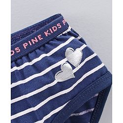 Pine Kids Anti Microbial & Bio Wash Hipster Panties Heart Print Pack of 3 - Navy Peony Seashell Pink Black