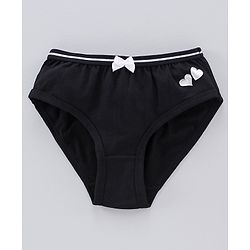 Pine Kids Anti Microbial & Bio Wash Hipster Panties Heart Print Pack of 3 - Navy Peony Seashell Pink Black