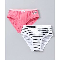 Pine Kids Anti Microbial and Bio Wash Cotton Panties Pack of 2 - Pink