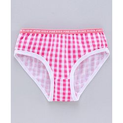 Pine Kids Anti Microbial & Biowash Checks Panties Pack of 3 - Pink Blue Purple