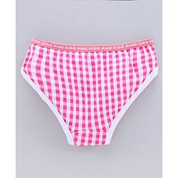 Pine Kids Anti Microbial & Biowash Checks Panties Pack of 3 - Pink Blue Purple
