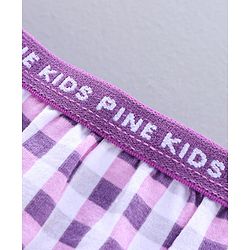 Pine Kids Anti Microbial & Biowash Checks Panties Pack of 3 - Pink Blue Purple