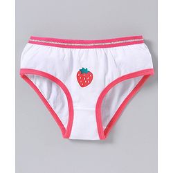 Pine Kids Anti Microbial & Bio Wash Hipster Panties Strawberry Print Pack of 3 - Rose Quartz Camella Rose White Pink